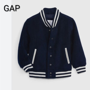 Boys GAP WOOL Navy Blue & White Varsity Jacket 4T